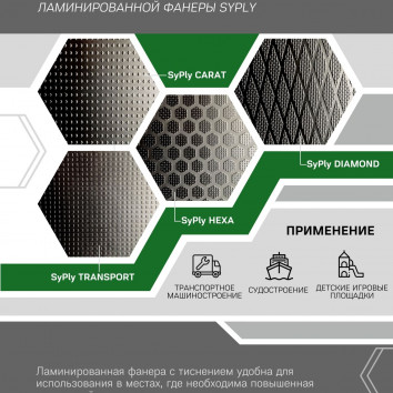 Листовка c новыми тиснениями ламинированной фанеры SyPly