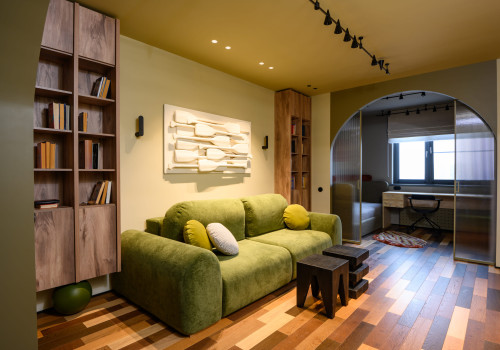 Lamarty laminated chipboard in the “Kvartirny Vopros” project on NTV. Living room for geologists