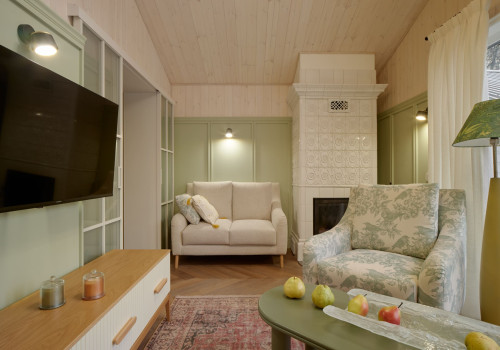 Lamarty laminated chipboard in the project “Dachny Otvet” on NTV. Secret door, fireplace and cuckoo